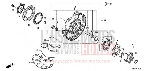 REAR WHEEL (VT750C2S/CS) VT750CSC de 2012